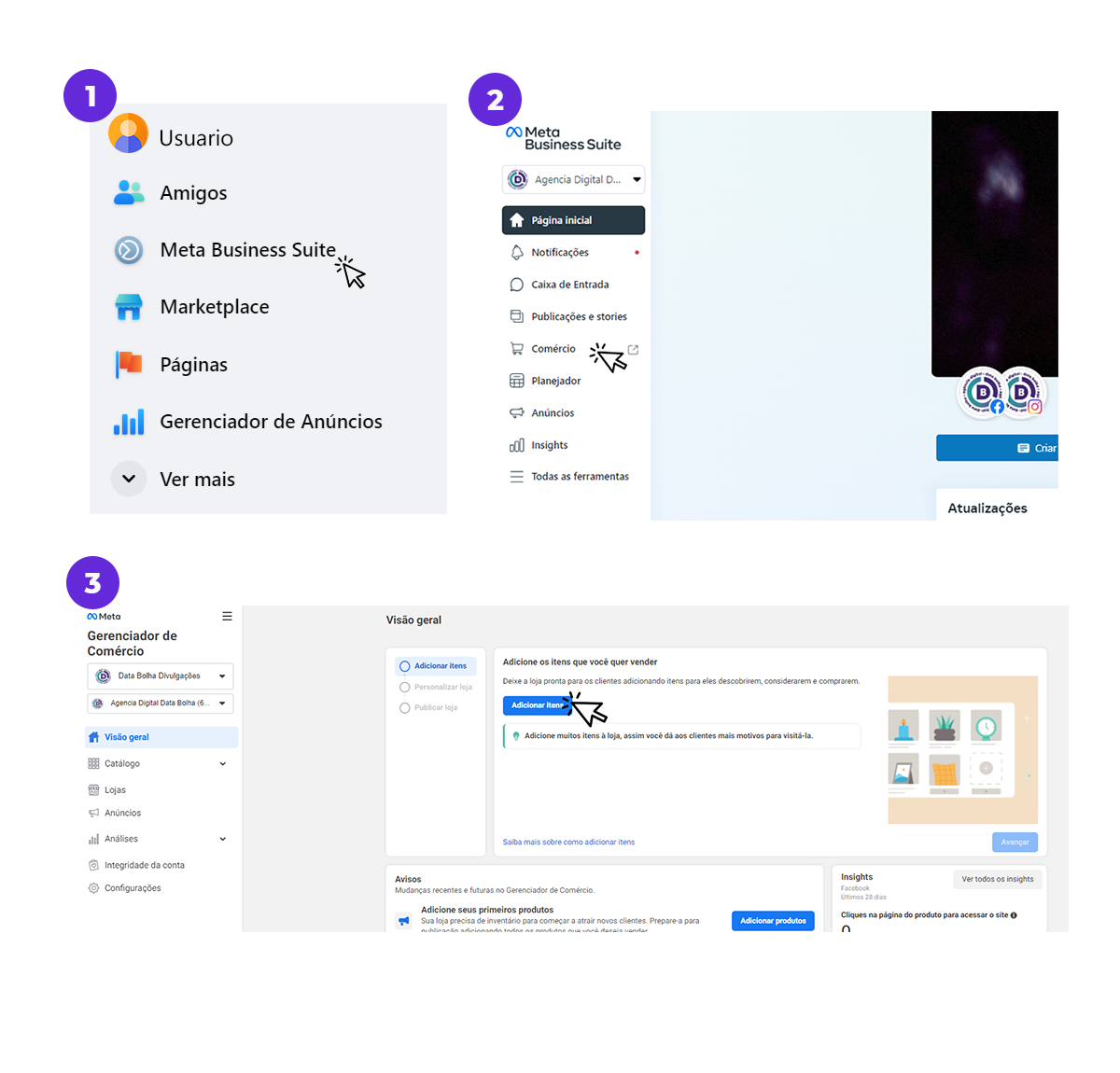 Tutorial de coo acessar a ferramenta de loja do Facebook e adicionar produtos no catalogo 